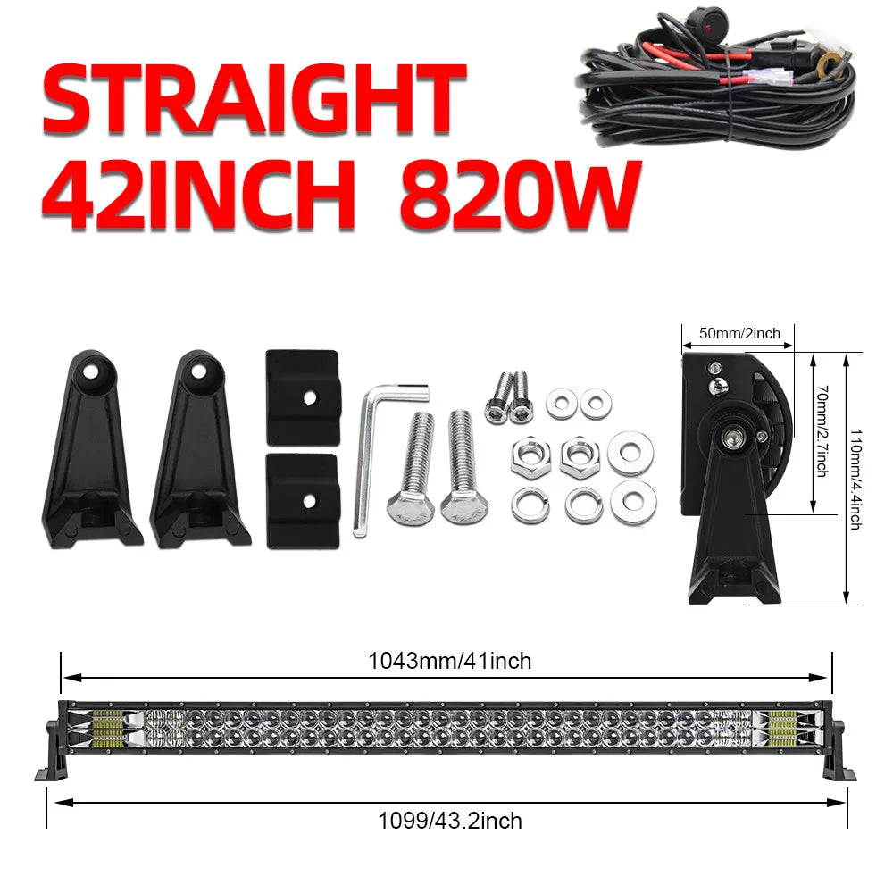 Barre LED Quad Incurvée 32-52" 12V 24V UTV SSV