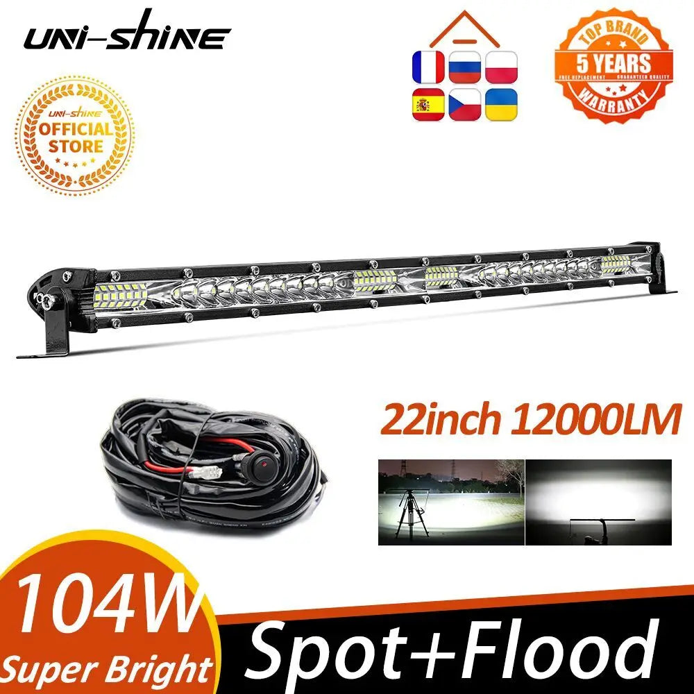 Barre LED 12000LM quad ATV tracteur