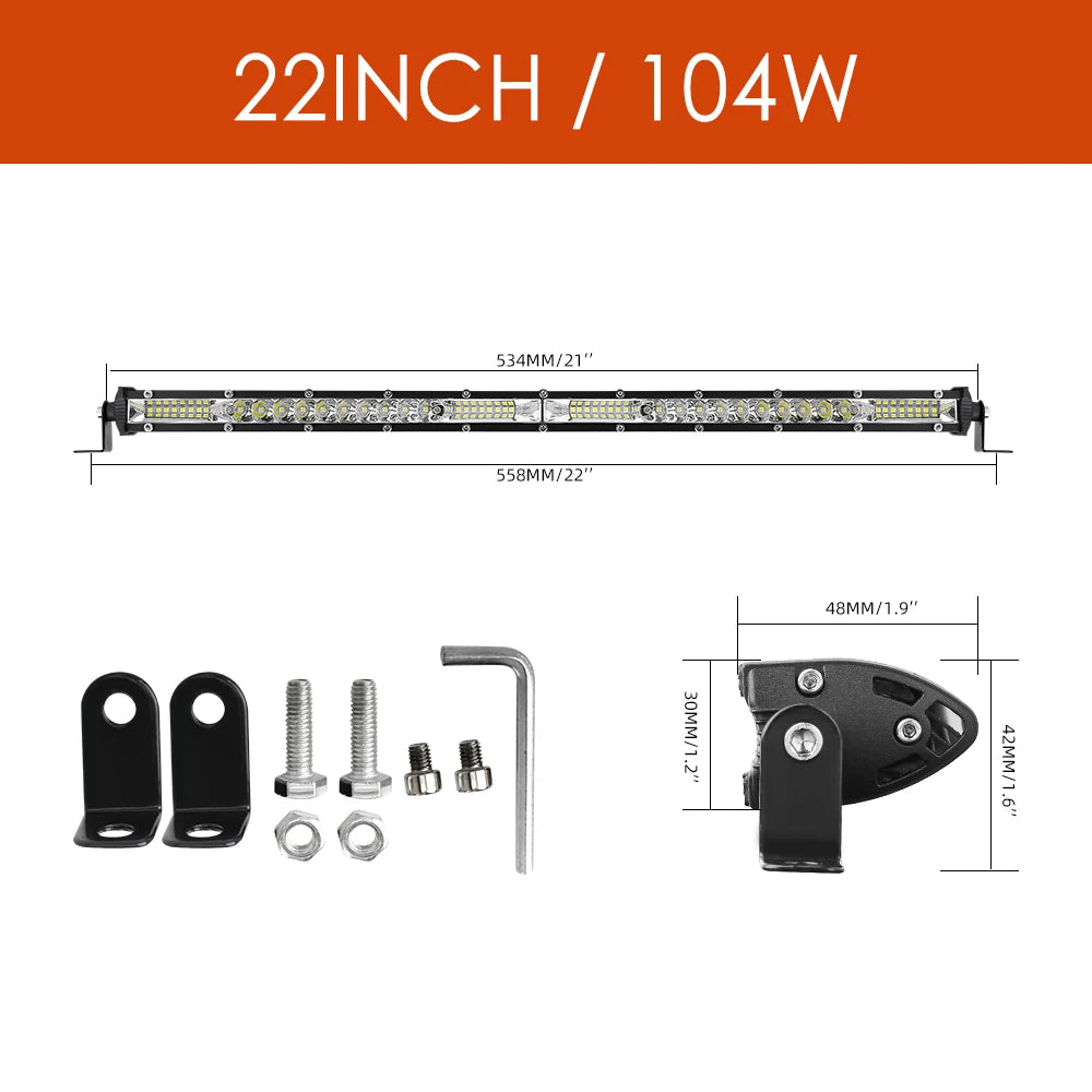 Barre LED 12000LM Quad ATV Tracteur