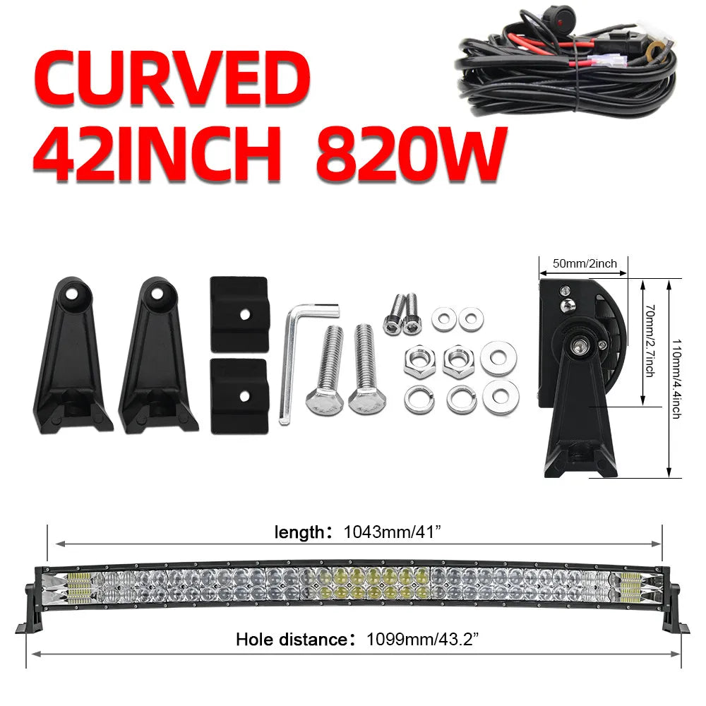 Barre LED Quad Incurvée 32-52" 12V 24V UTV SSV