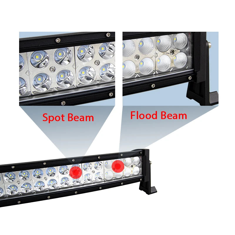 Barre LED Auxtings Incurvée Droite 22-52 Pouces Combo (15 Formats)