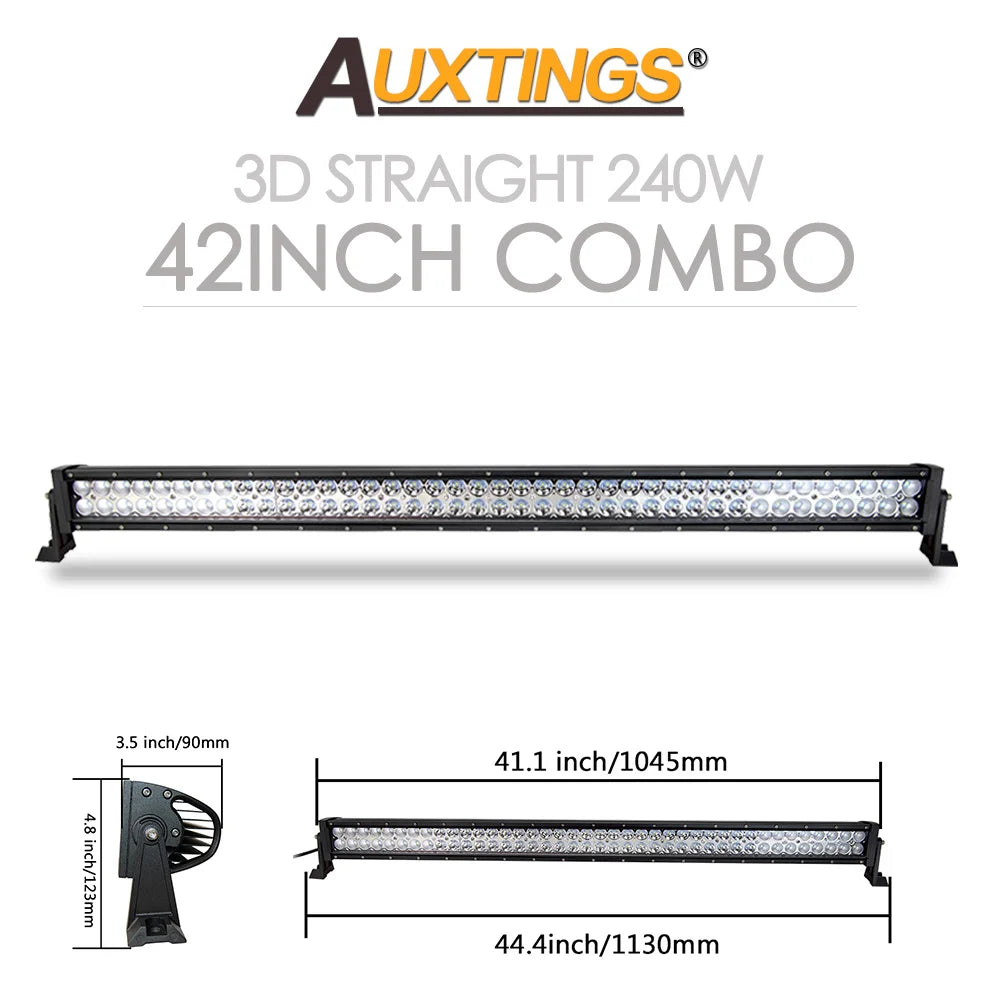Barre LED Auxtings Incurvée Droite 22-52 Pouces Combo (15 Formats)