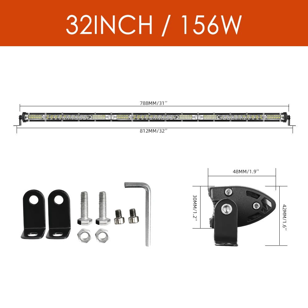Barre LED 12000LM Quad ATV Tracteur