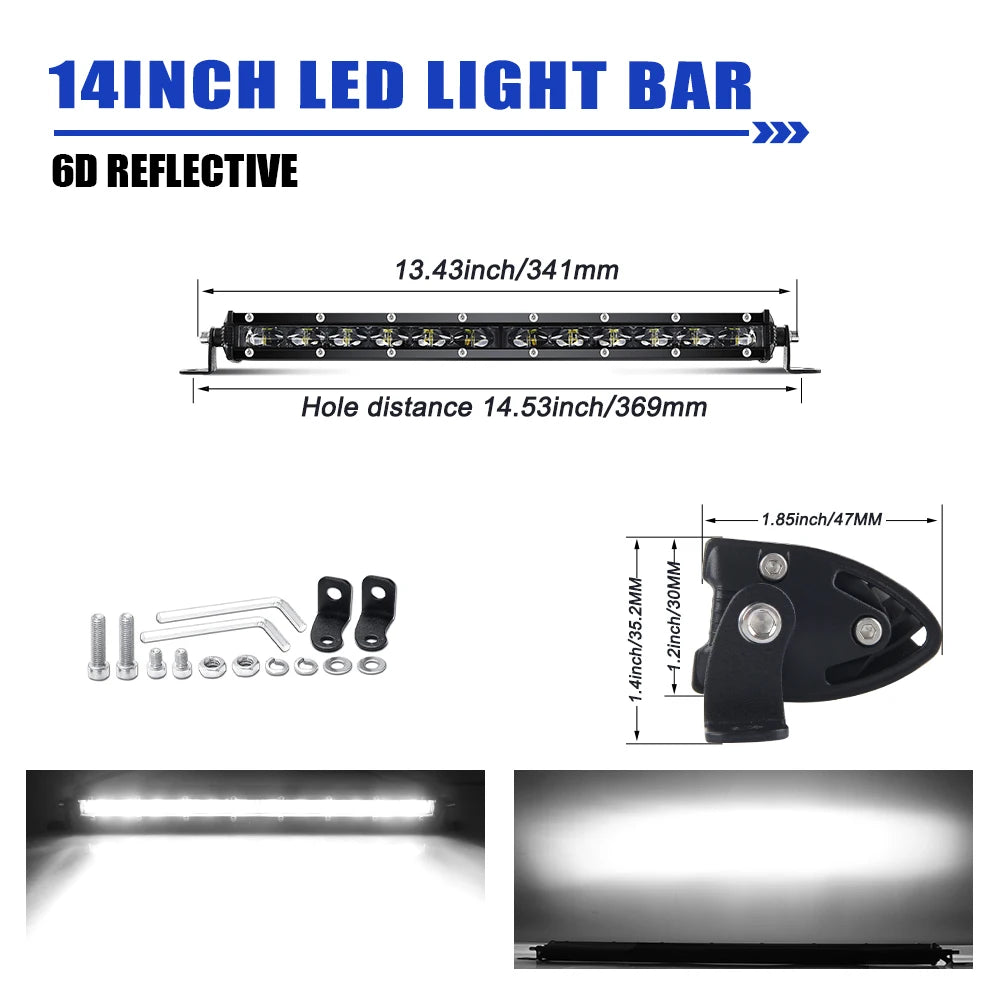 Barre LED 6D Quad ATV Tracteur