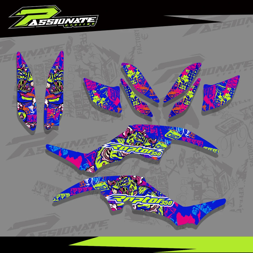 Kit déco quad Raptor 350 vue détaillée