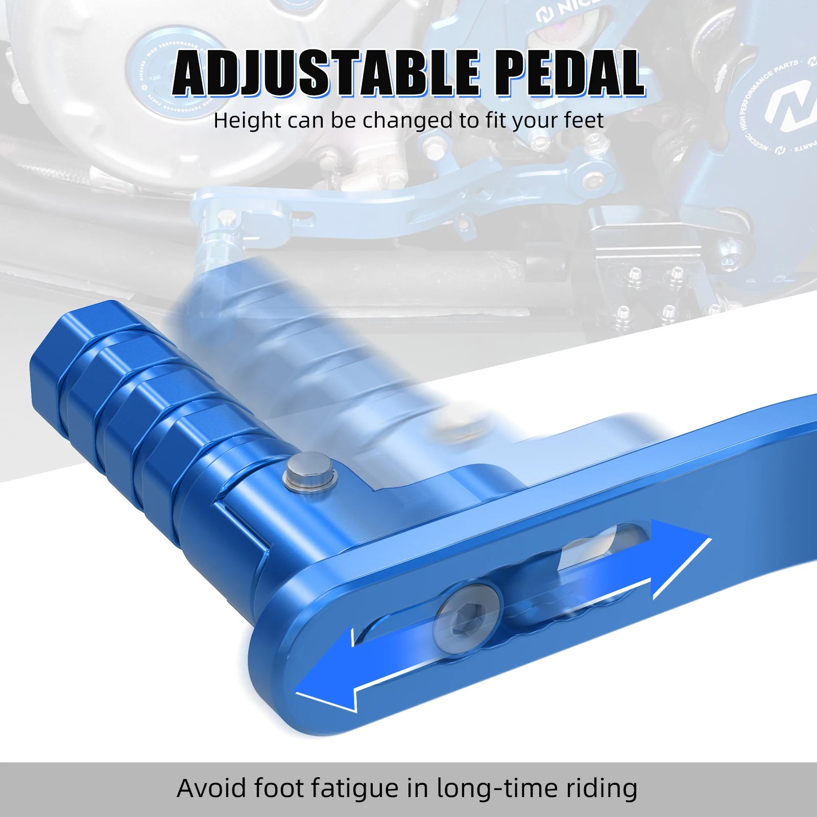 Pédale changement vitesse quad vue détaillée