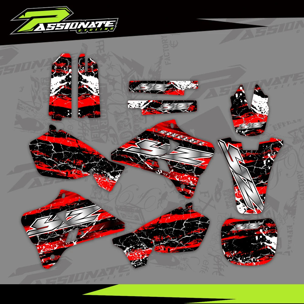 Kit Déco Graphique Yamaha YZ125 YZ250 1996-2001 Style 2 (4 Designs)