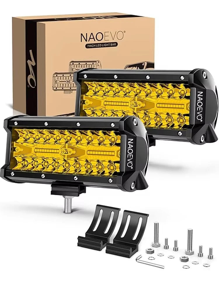 Barre LED Quad 7" 240W Spot Combo Antibrouillard (12V 24V)