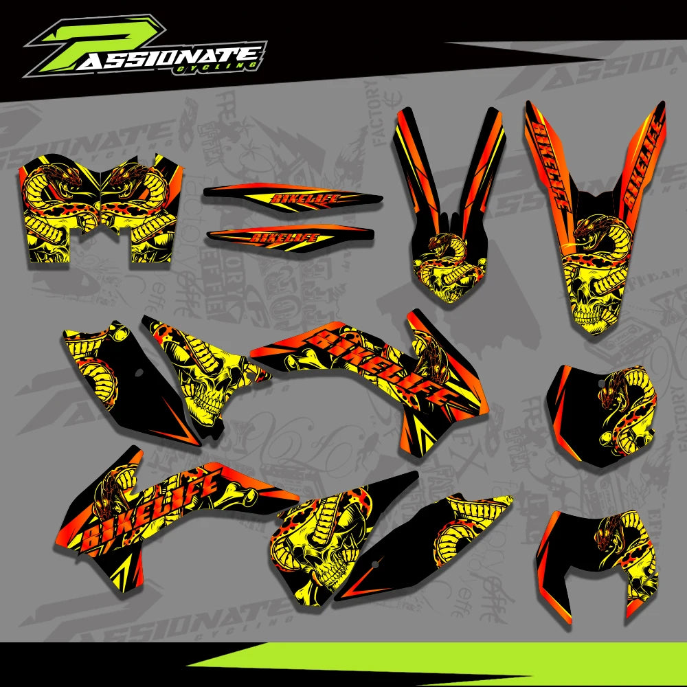 Kit Déco Graphique Complet KTM EXC EXCF XCW SX SXF 2013-2016 (4 Designs)