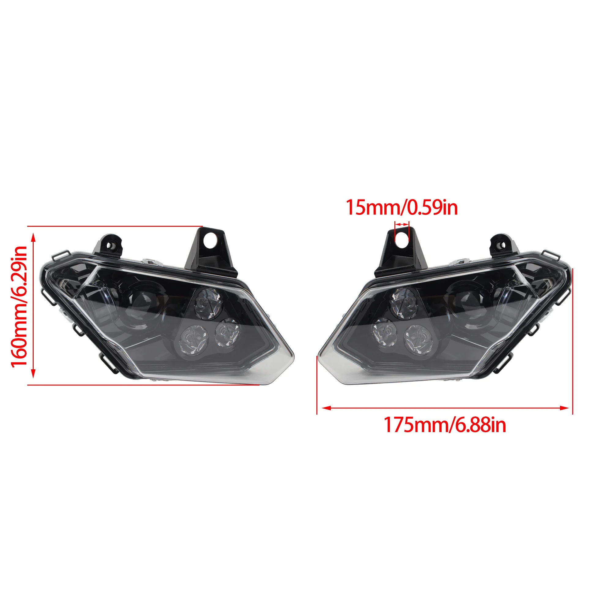 Phares LED quad Maverick montés