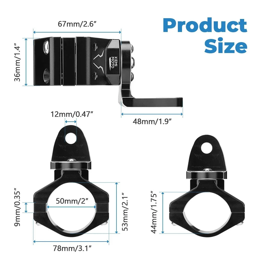 Support drapeau lumineux quad vue détaillée