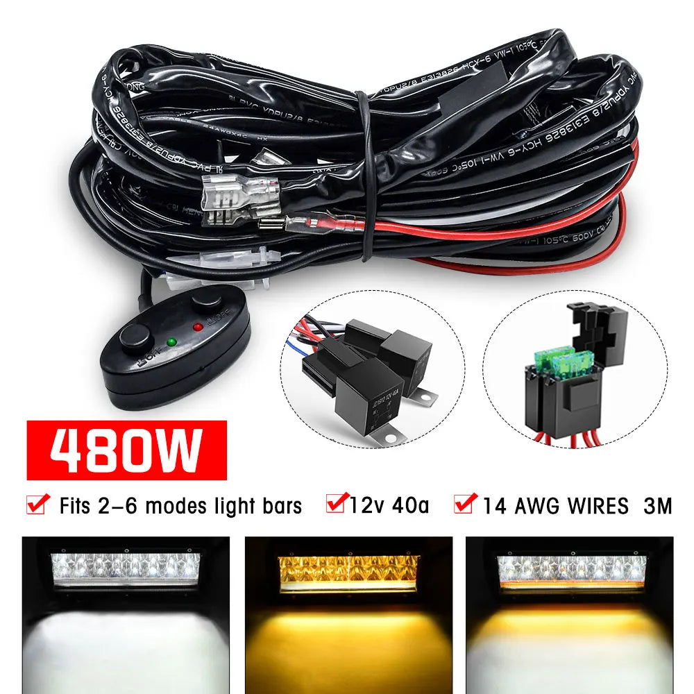 Phares LED de Travail Quad 4" Antibrouillard 12V 24V