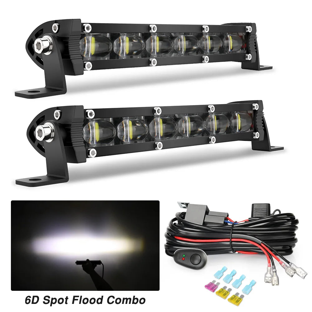 Phares LED 8" Quad SSV Antibrouillard Jaune/Blanc (12V 24V)
