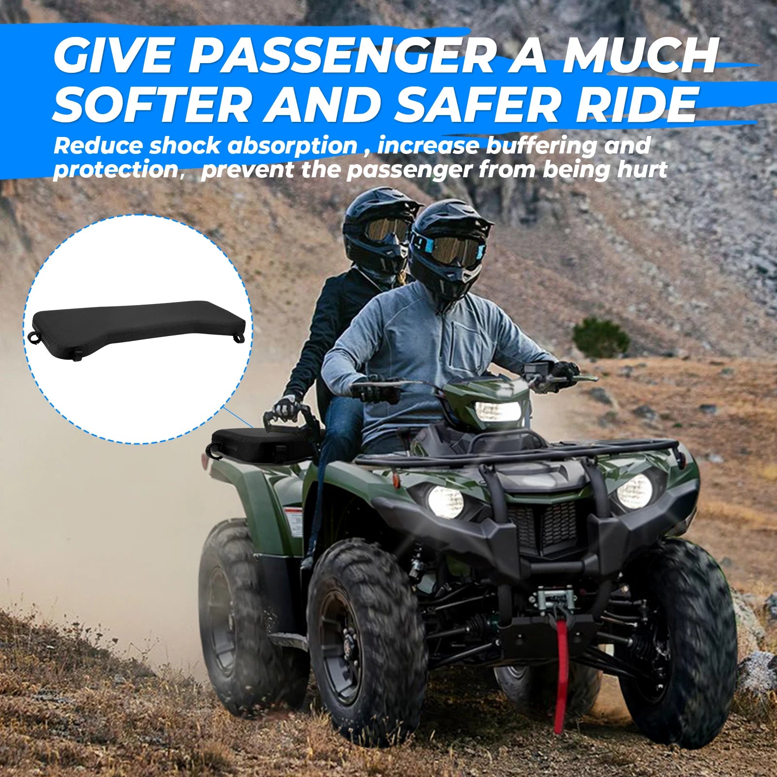 Coussin passager quad Polaris Yamaha