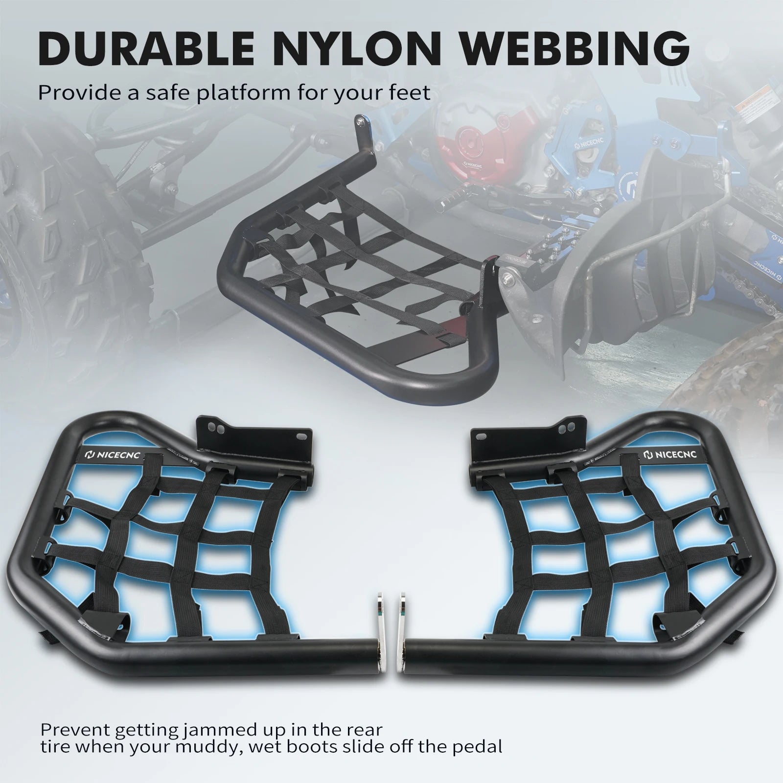 Nerf bar repose-pieds quad vue détaillée