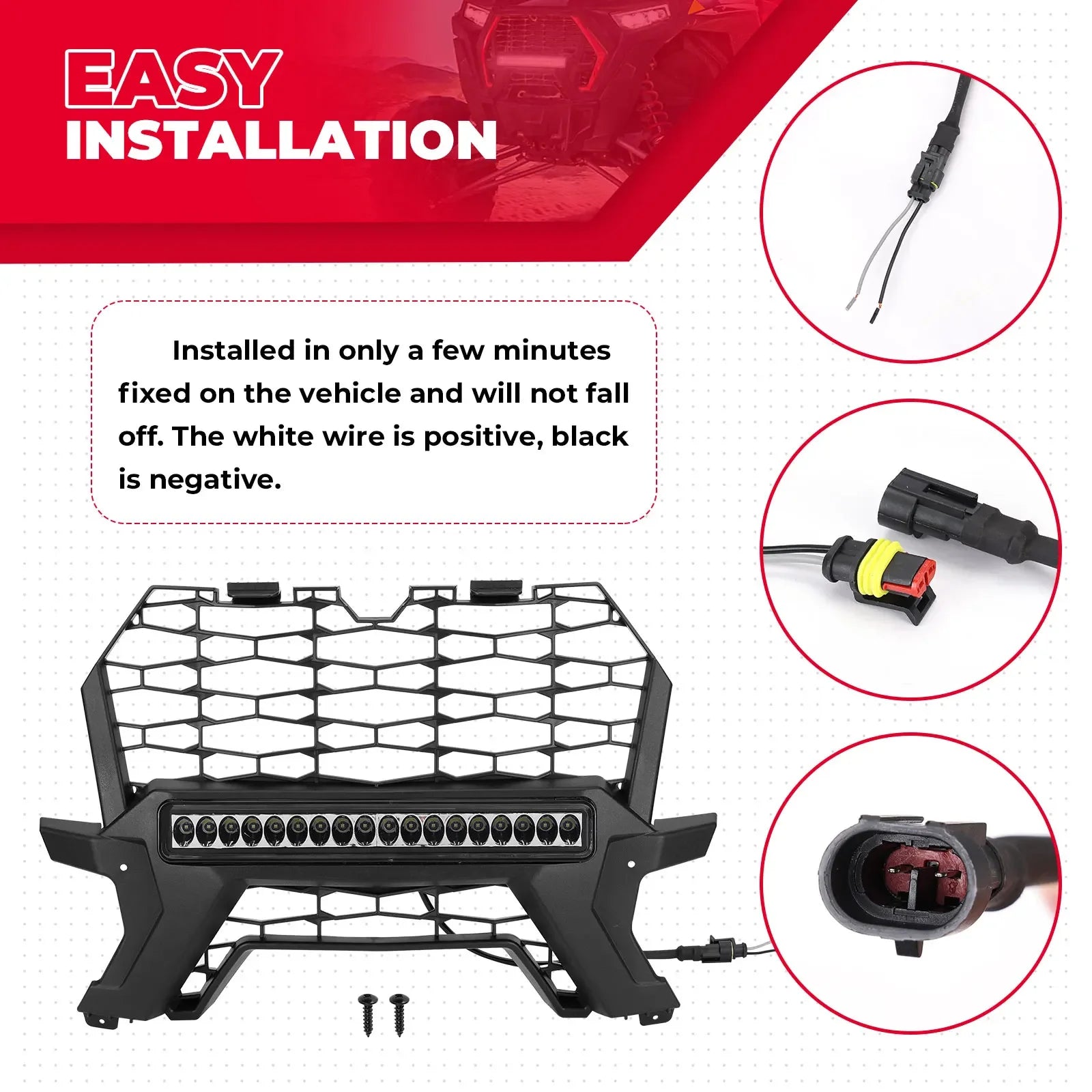 Calandre avant grillagée LED SSV Polaris RZR XP 1000
