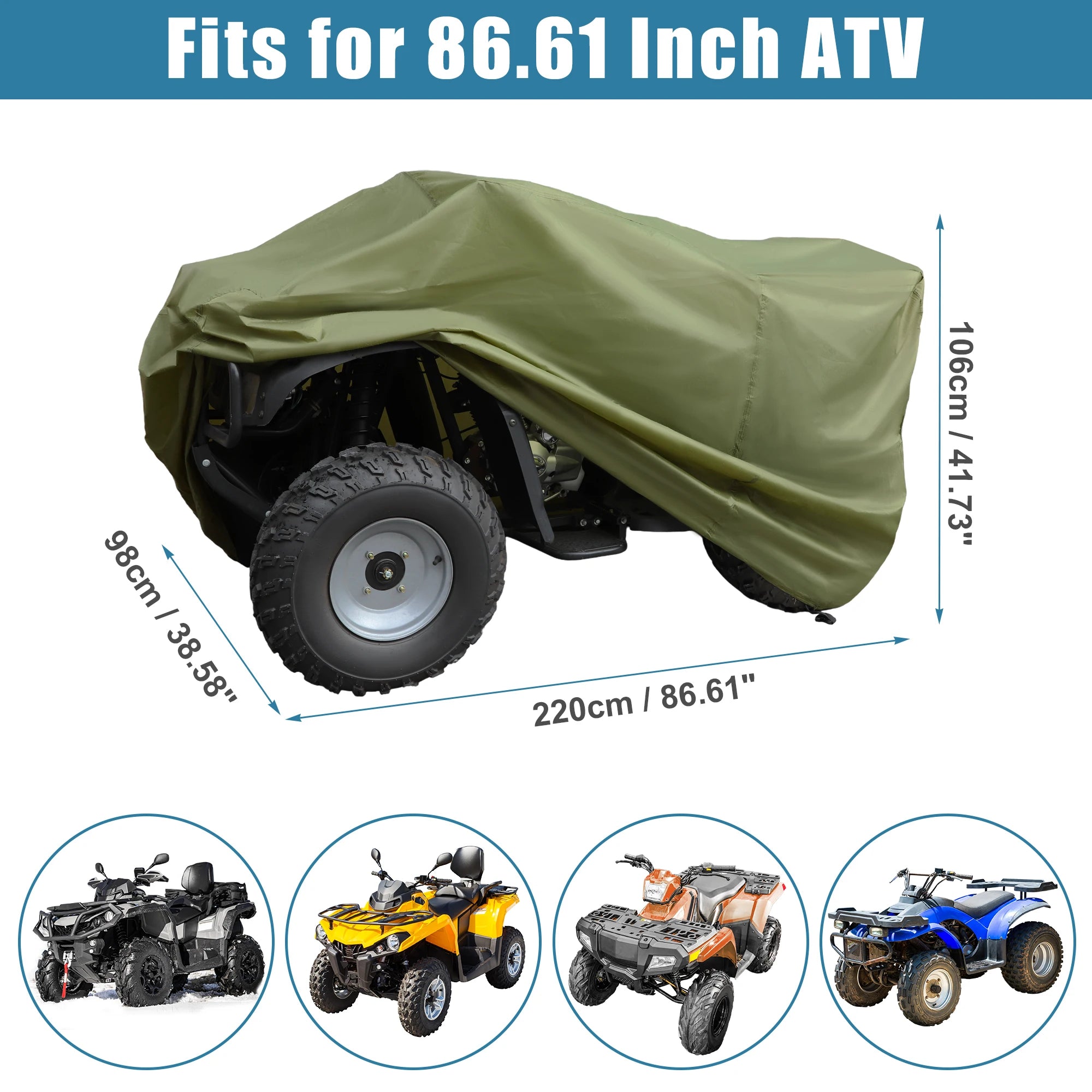 Housse de Protection Quad ATV 190T-PU (Polaris, Honda, Yamaha)