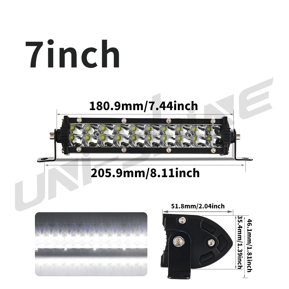Barre LED Quad SSV 7" 14" 20" Tout-terrain 12V 24V
