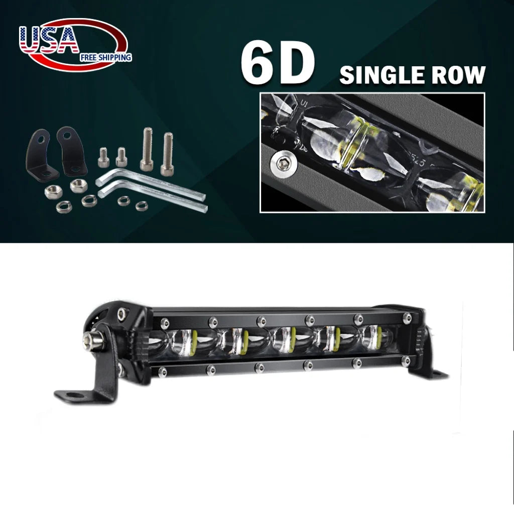 Barre LED 6D Quad ATV Tracteur