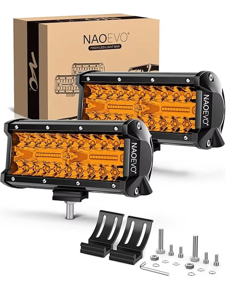 Barre LED Quad 7" 240W Spot Combo Antibrouillard (12V 24V)