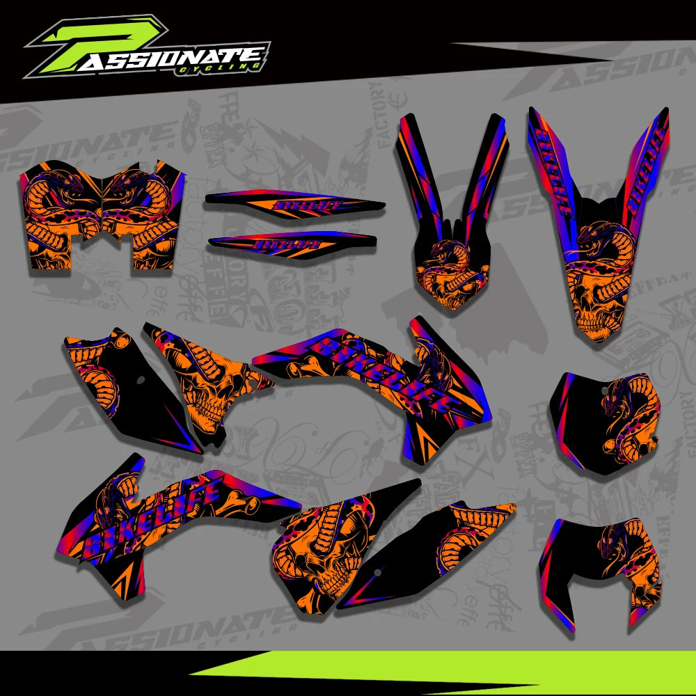 Kit Déco Graphique Complet KTM EXC EXCF XCW SX SXF 2013-2016 (4 Designs)