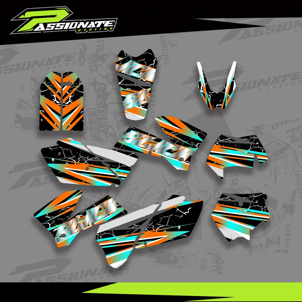 Kit Déco Graphique KTM 200-525 SX SXF EXC (5 Designs)