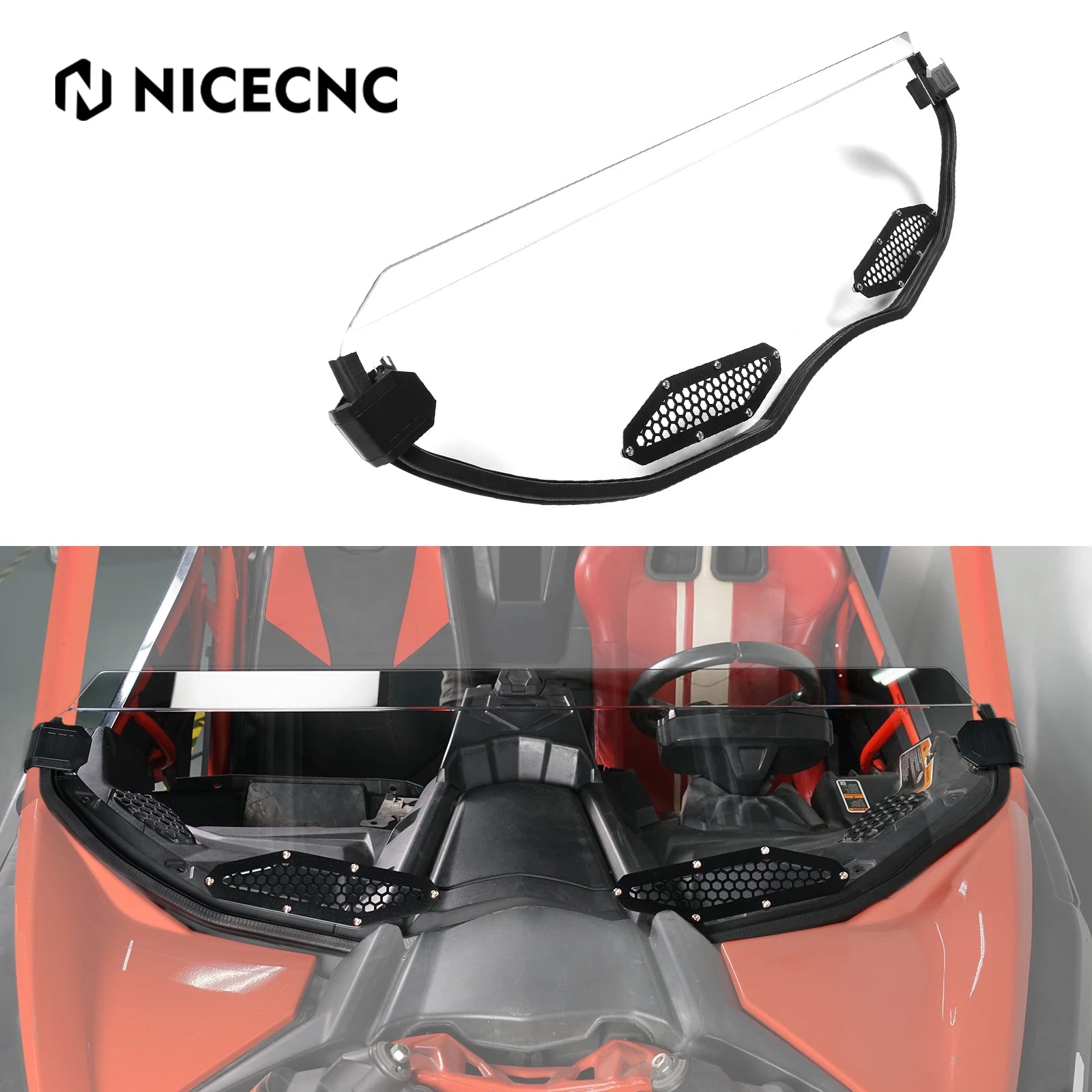 Demi-pare-brise polycarbonate quad Maverick X3