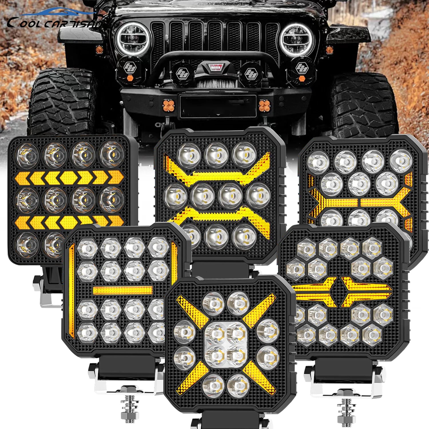 Phares LED de travail quad 4 pouces