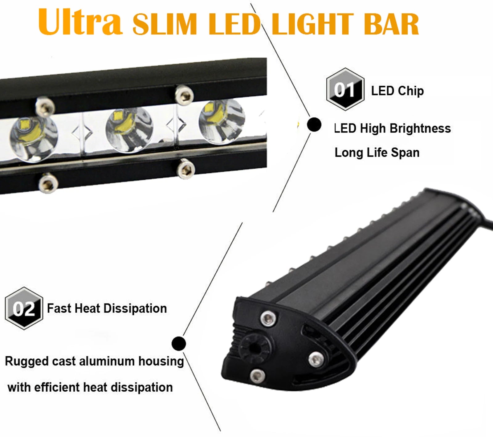 Barre LED spot combo quad 4x4