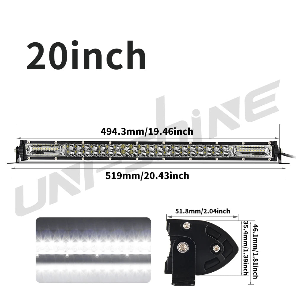 Barre LED Quad SSV 7" 14" 20" Tout-terrain 12V 24V