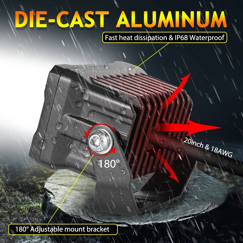 Phares LED quad ambre diffus