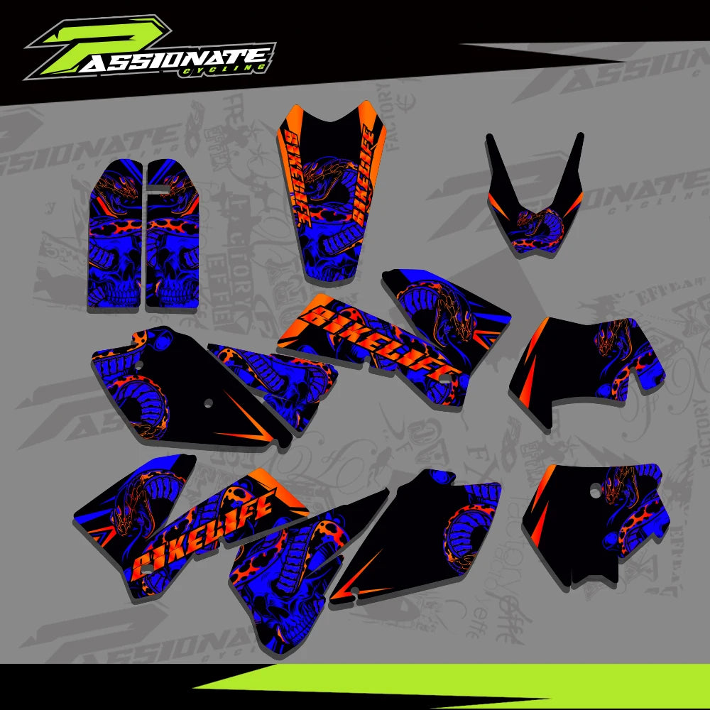 Kit Déco Graphique KTM 125-525 SX SXF EXC 2005-2007 (4 Designs)