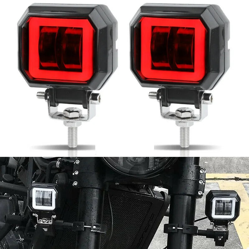 Barre LED 3 Pouces Halo Rouge Tout-Terrain (Lot de 2)