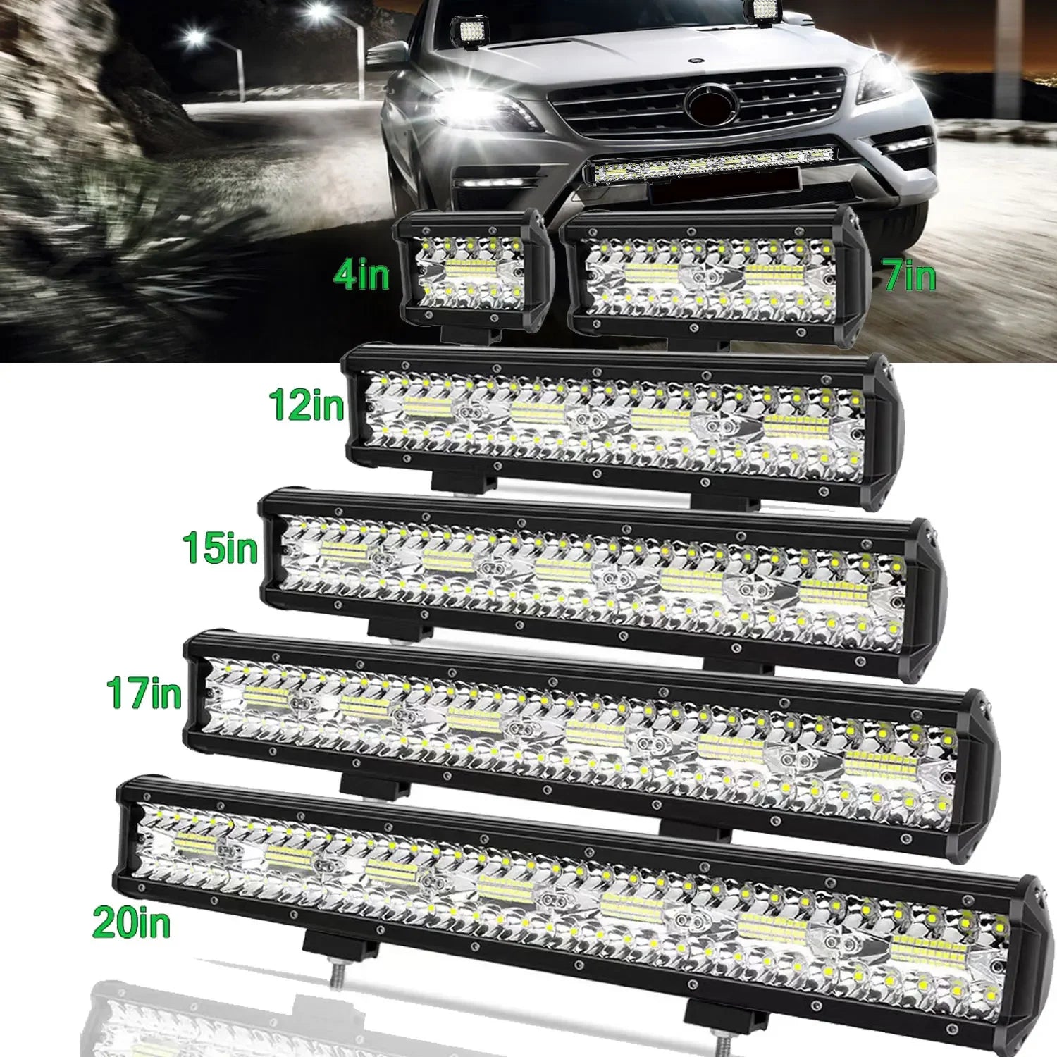 Barre LED quad ATV longue portée multi-formats