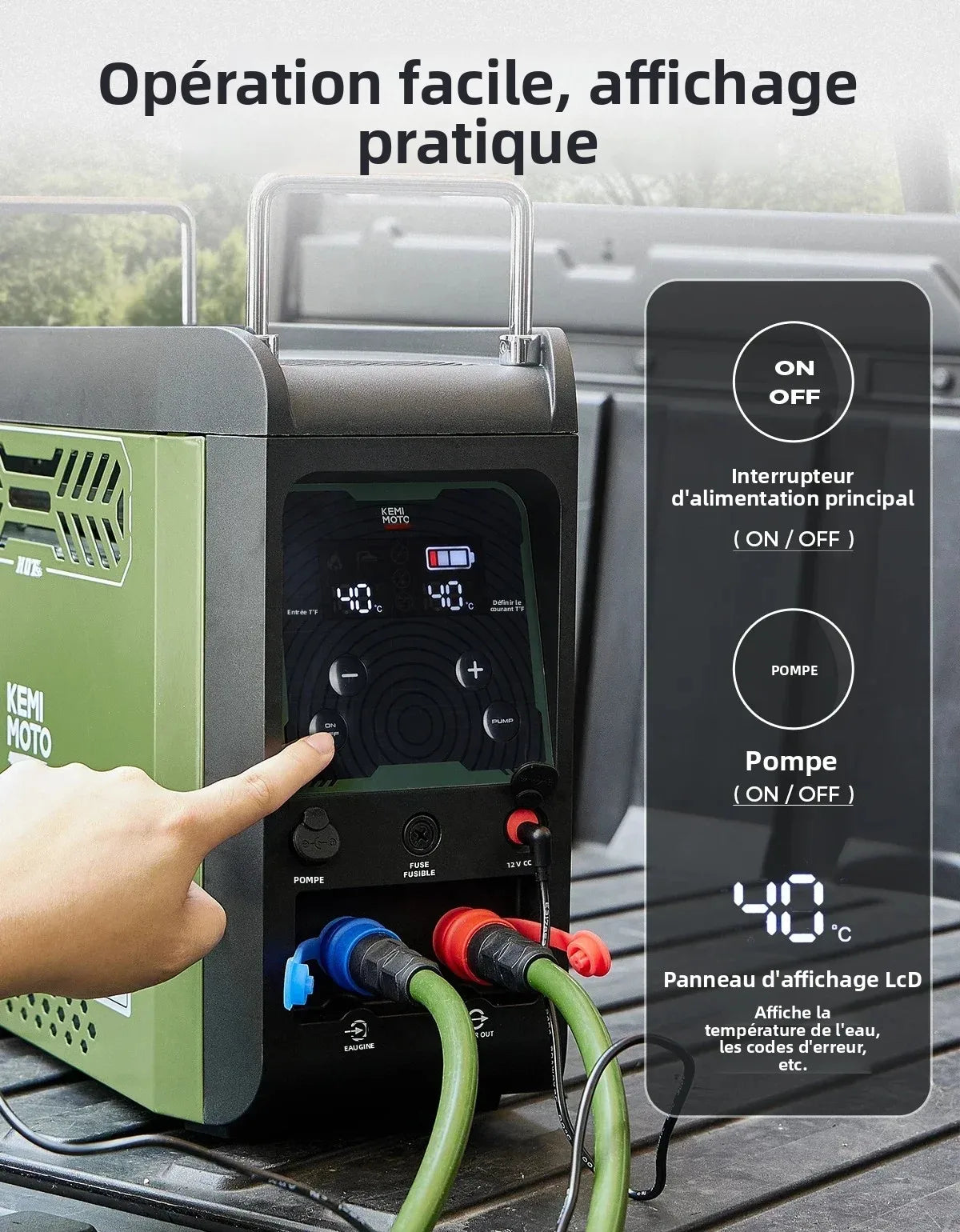 Chauffe-Eau Portable Thermostatique UTV ATV 20000 BTU