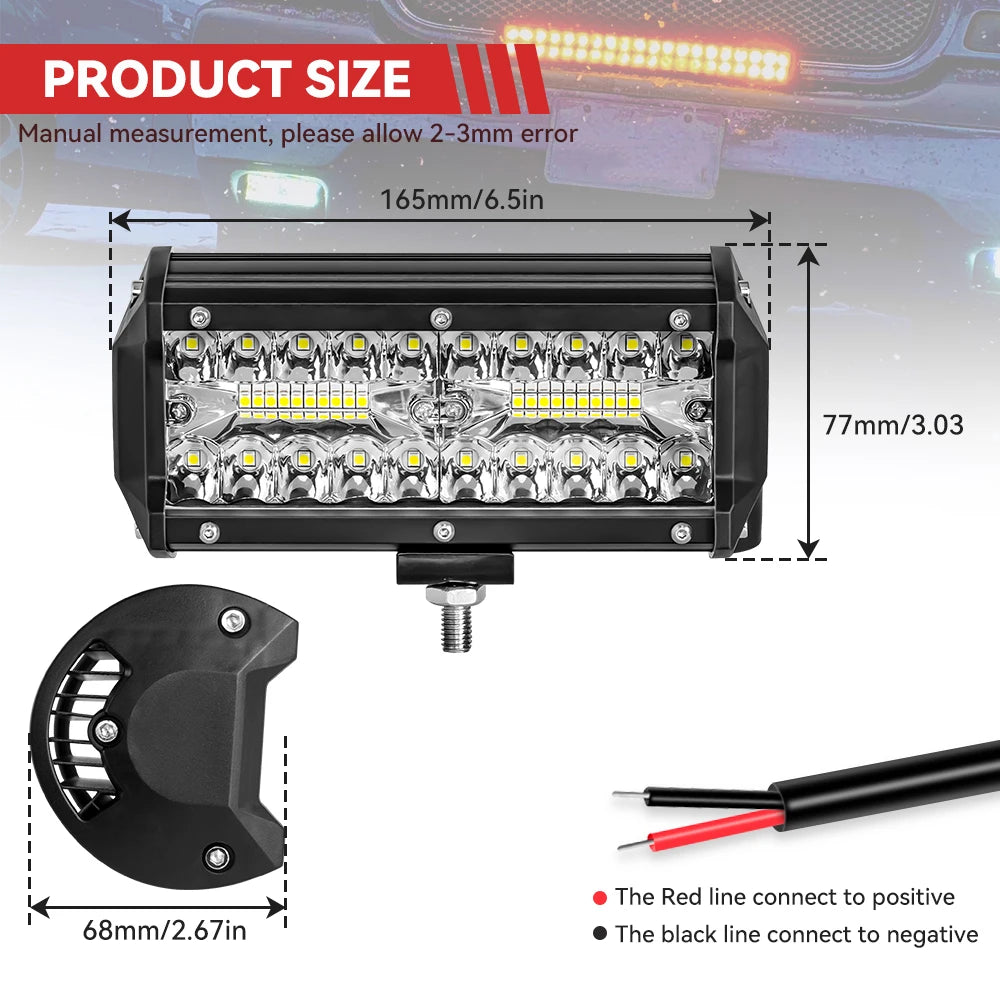 Barre LED quad spot combo tout-terrain