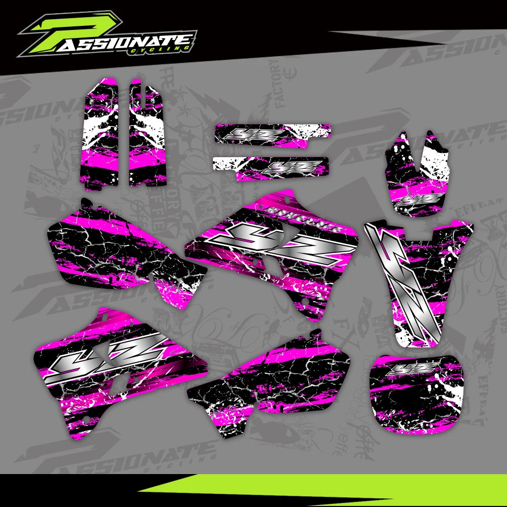 Kit Déco Graphique Yamaha YZ125 YZ250 1996-2001 Style 2 (4 Designs)