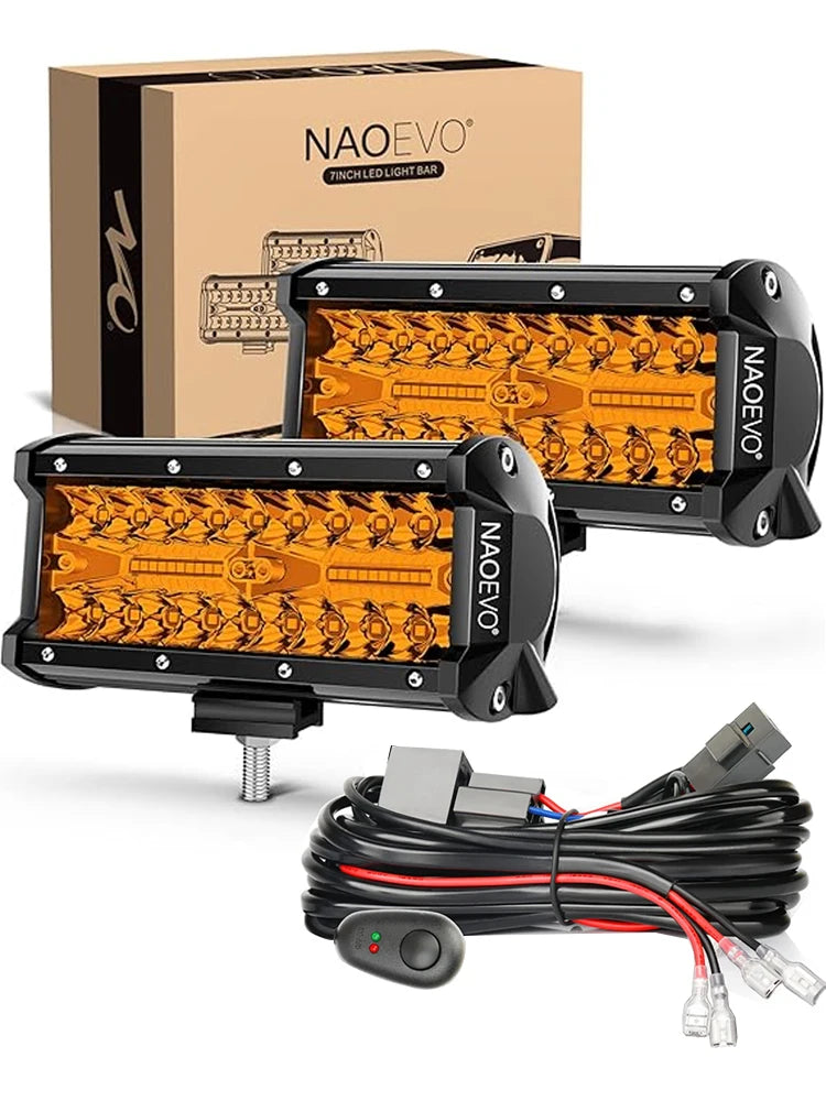 Barre LED Quad 7" 240W Spot Combo Antibrouillard (12V 24V)