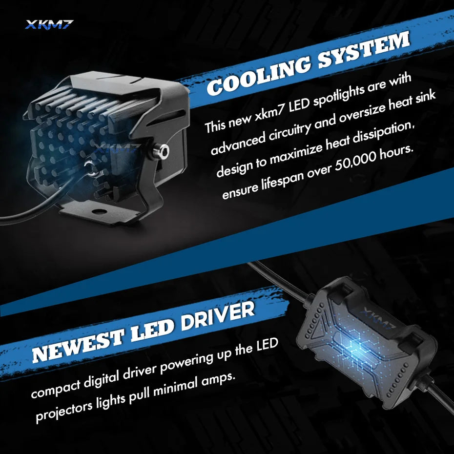 Projecteur LED Quad ATV Double Couleur 12V 24V