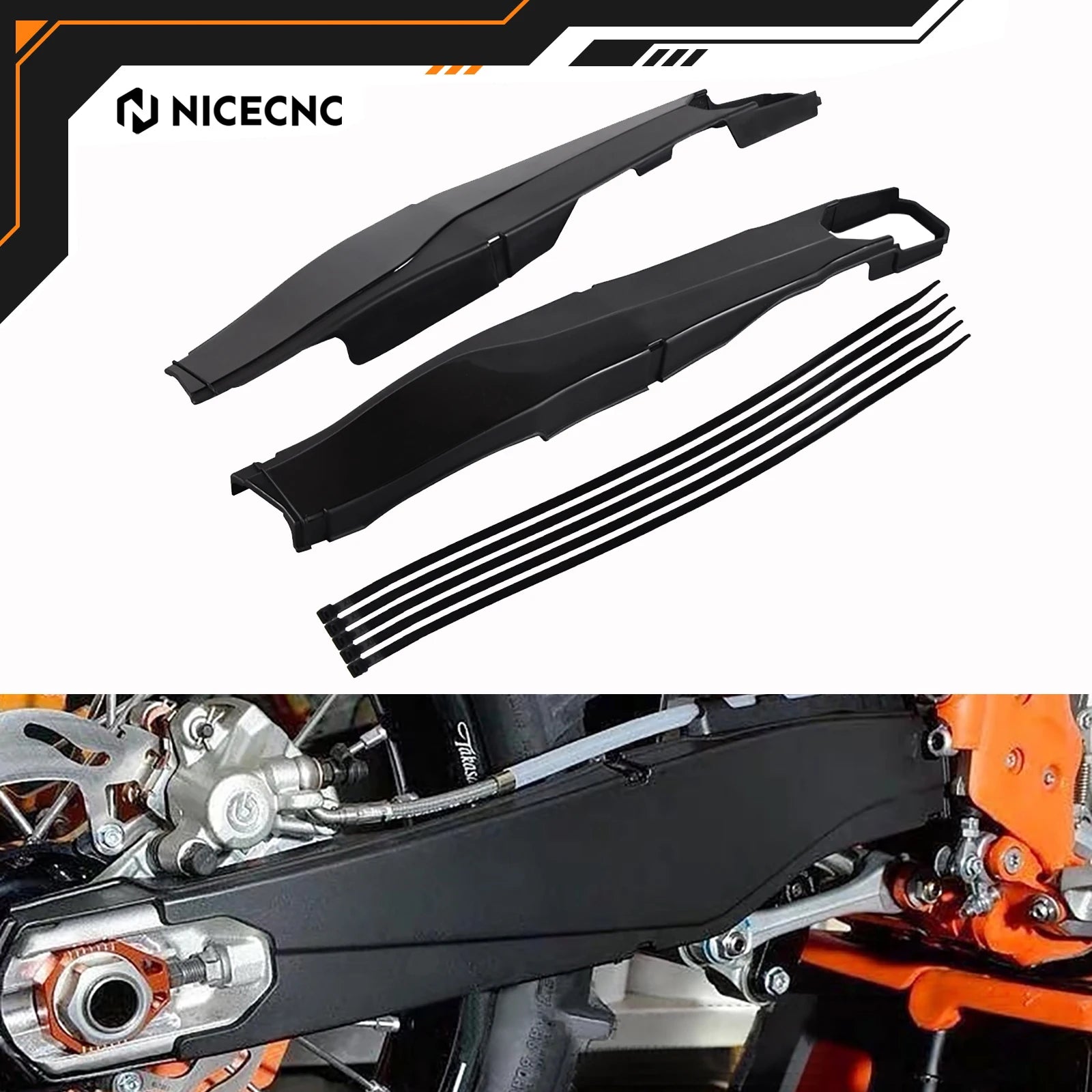 Protecteur de Bras Oscillant ABS KTM EXC (2 Coloris)