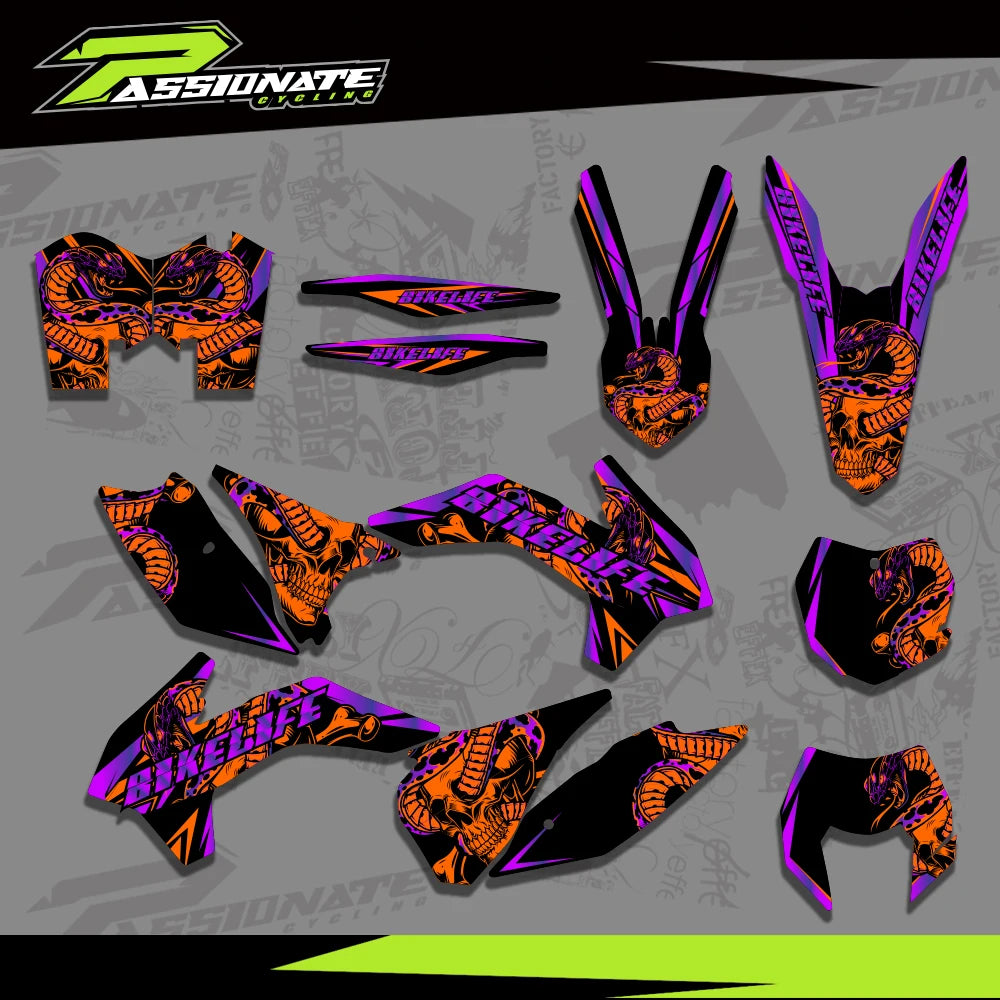 Kit Déco Graphique Complet KTM EXC EXCF XCW SX SXF 2013-2016 (4 Designs)