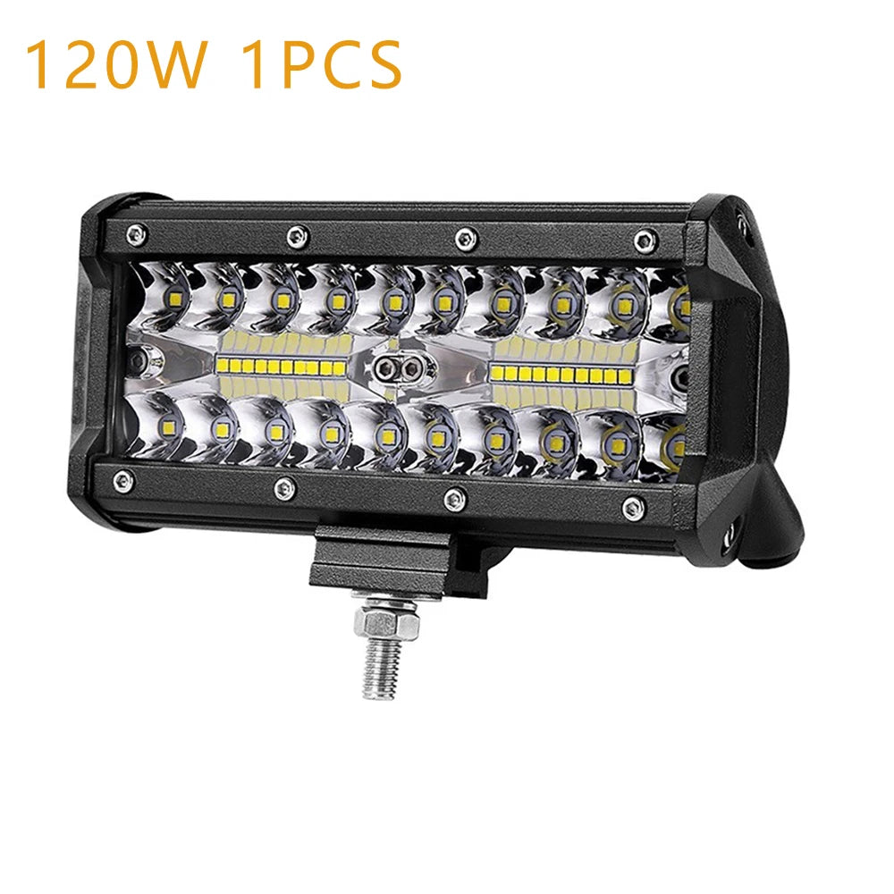 Barre LED Quad 7" 120W Triple Rangée Tout-terrain