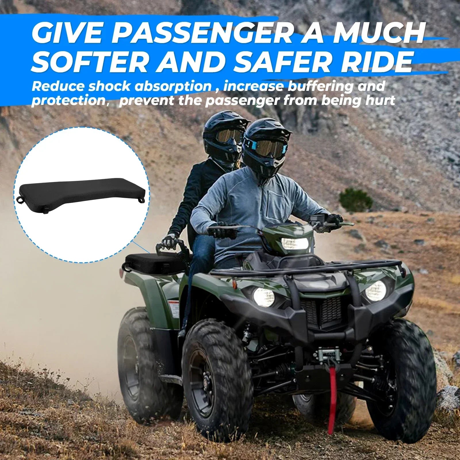Coussin siège passager quad Yamaha Grizzly 700