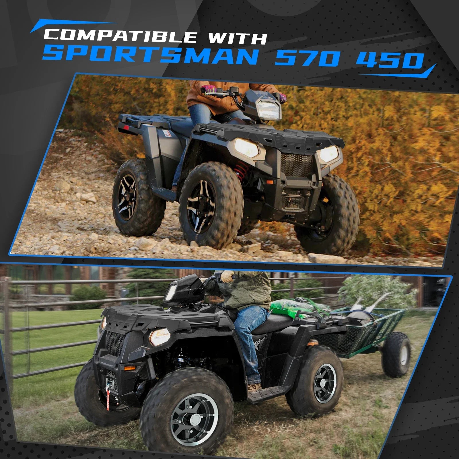 Rangement avant quad Polaris Sportsman