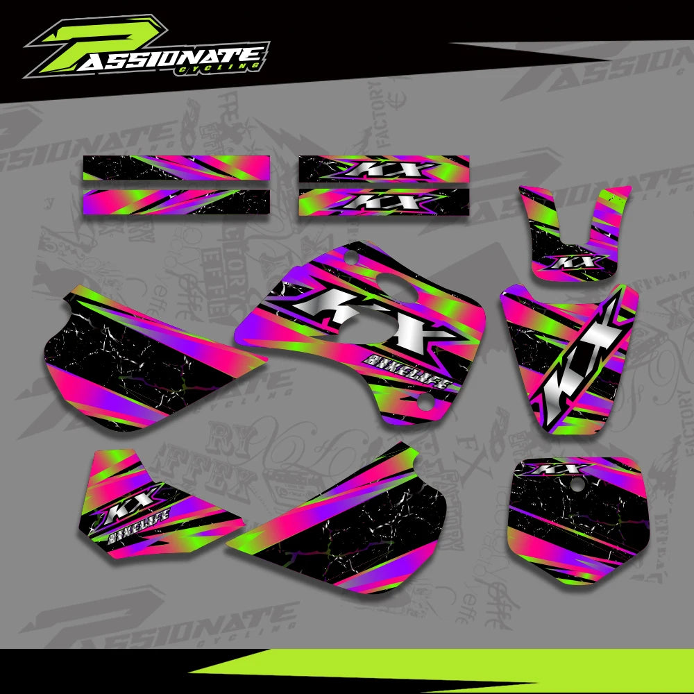 Kit Déco Graphique Kawasaki KX80 (4 Designs)