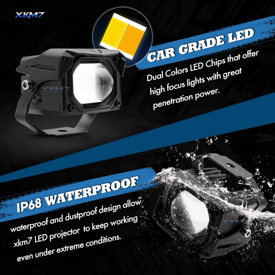 Projecteur LED Quad ATV Double Couleur 12V 24V
