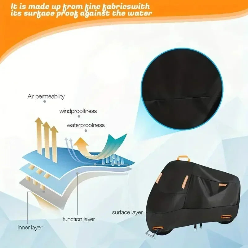 Housse de Protection Moto Polyester Épais (6 Tailles)