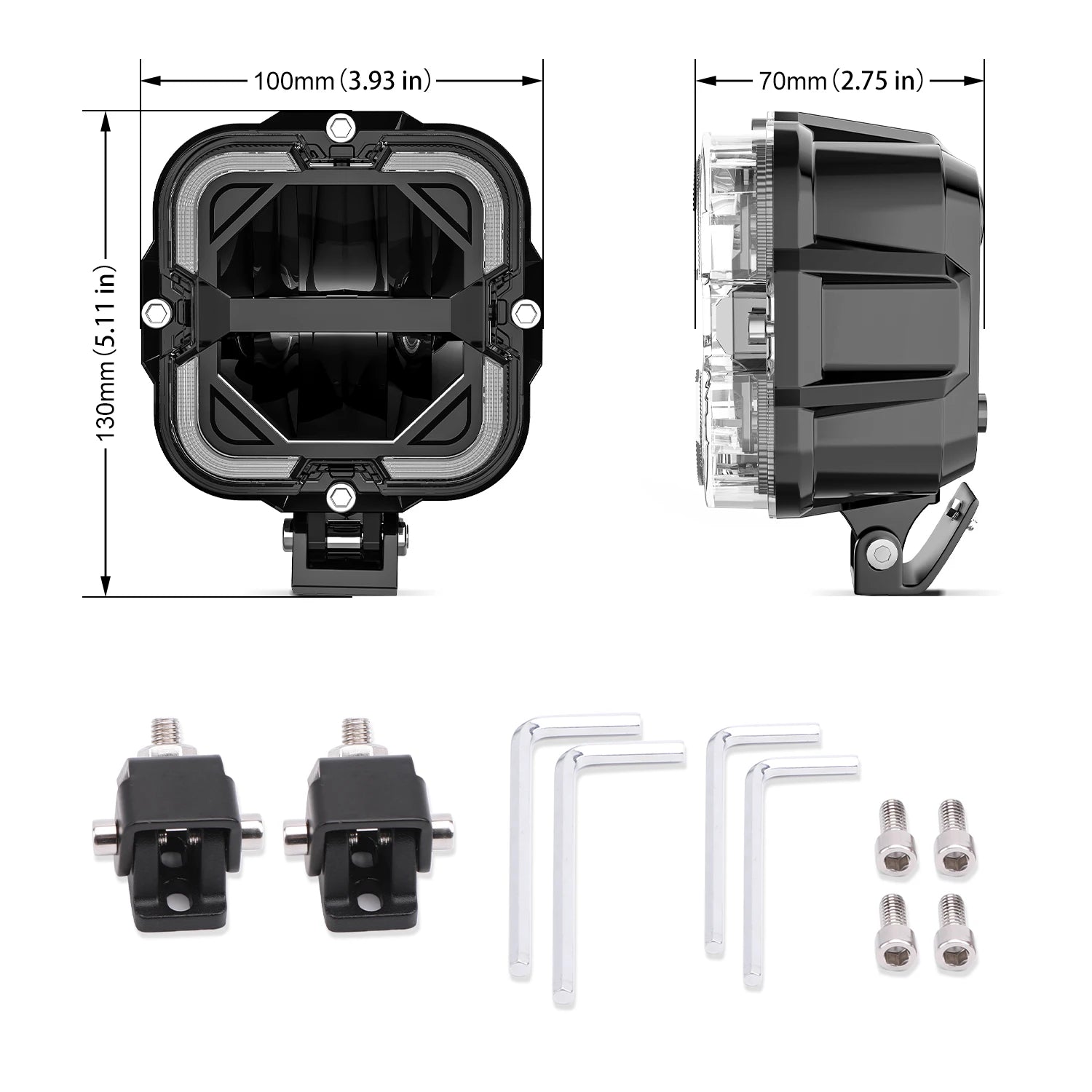 Barre LED quad vue détaillée