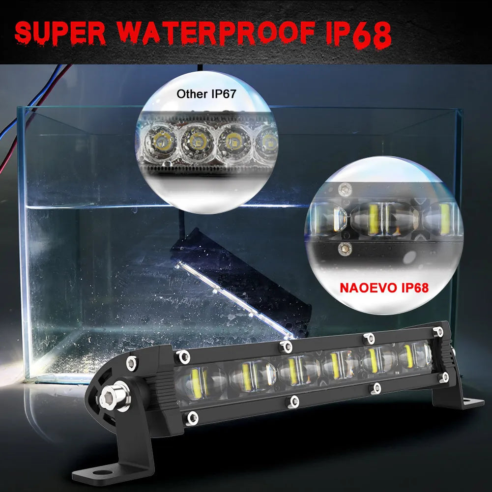 Phares LED 8" blanc quad 4x4
