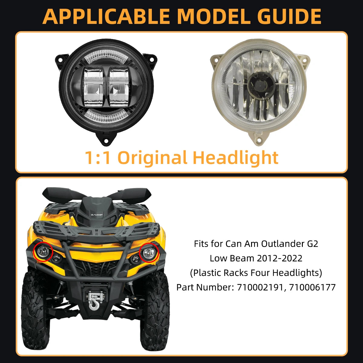 Phare LED croisement quad Outlander